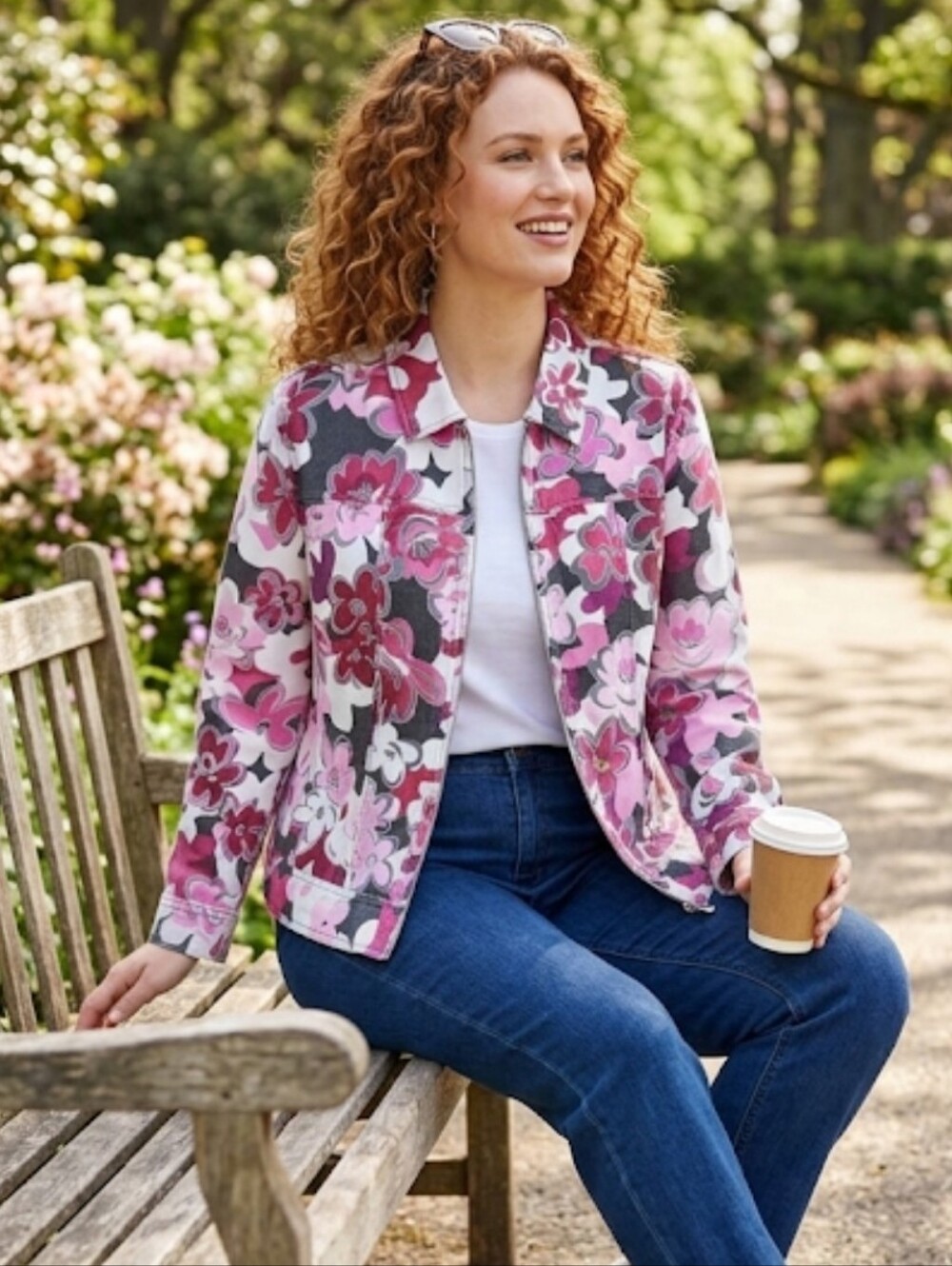 DRAPERS & DAMONS NWOT'S FLORAL JEAN JACKET STYLE